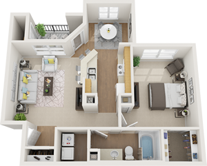 A2 - One Bedroom / One Bath - 777 Sq. Ft.*
